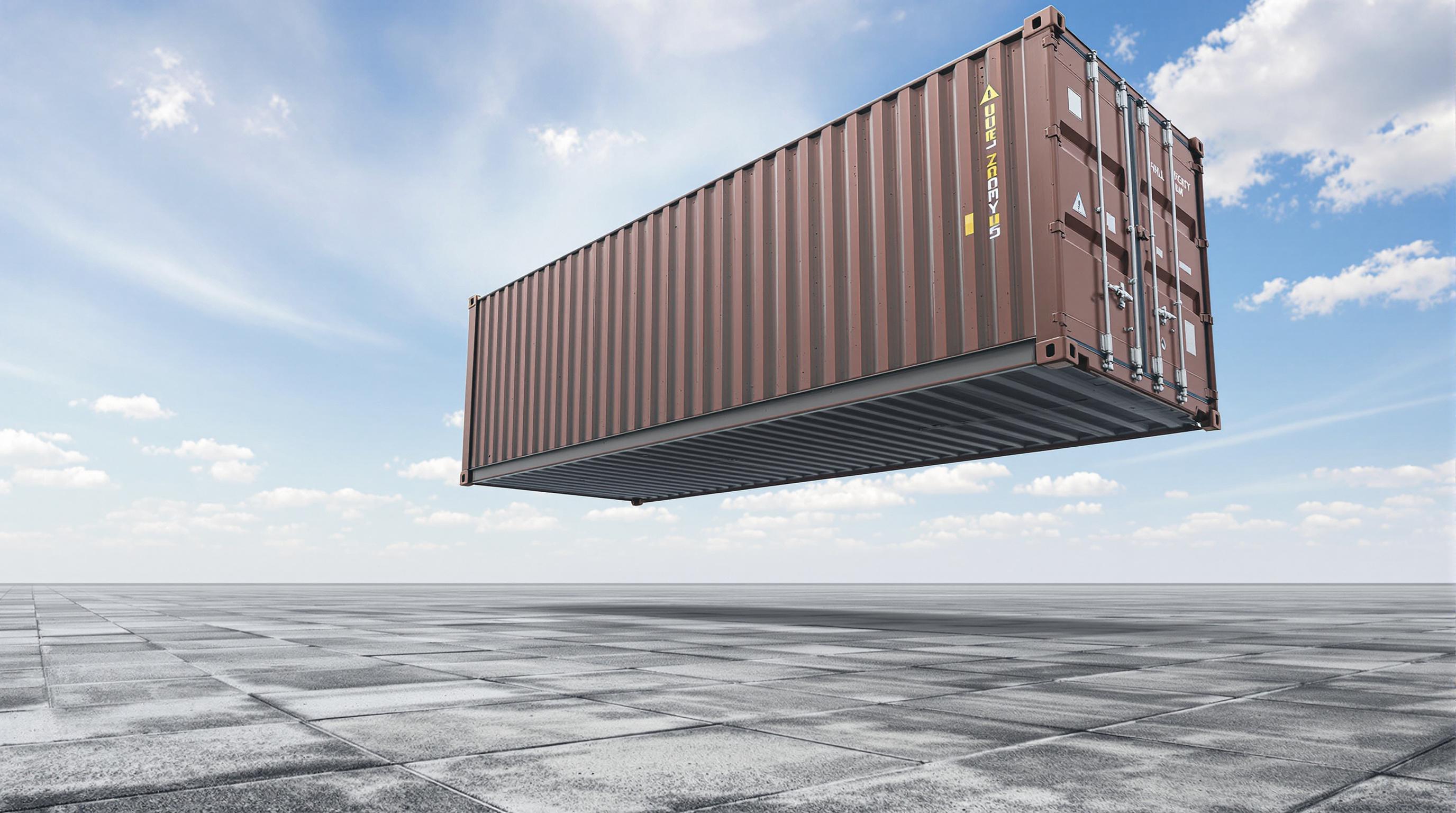 Fläche unter Containerfüßen